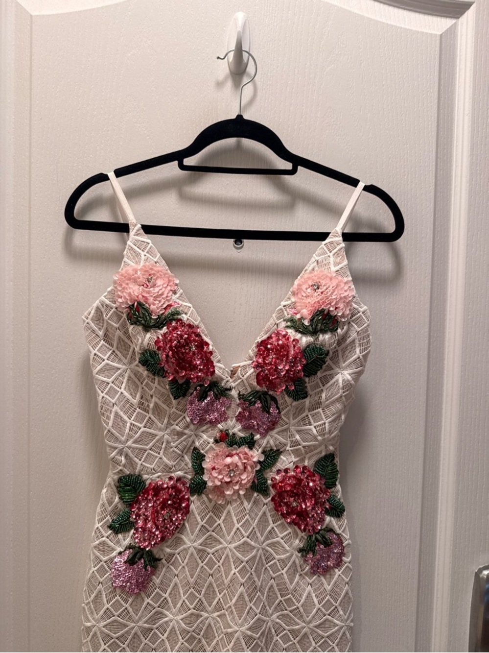 HELSI Domenique Floral Embroidered Lace Midi Dress in Off- White Size XS NWT - Picture 7 of 9